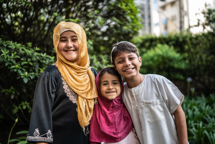 Muslim siblings together, representing family inheritance considerations
