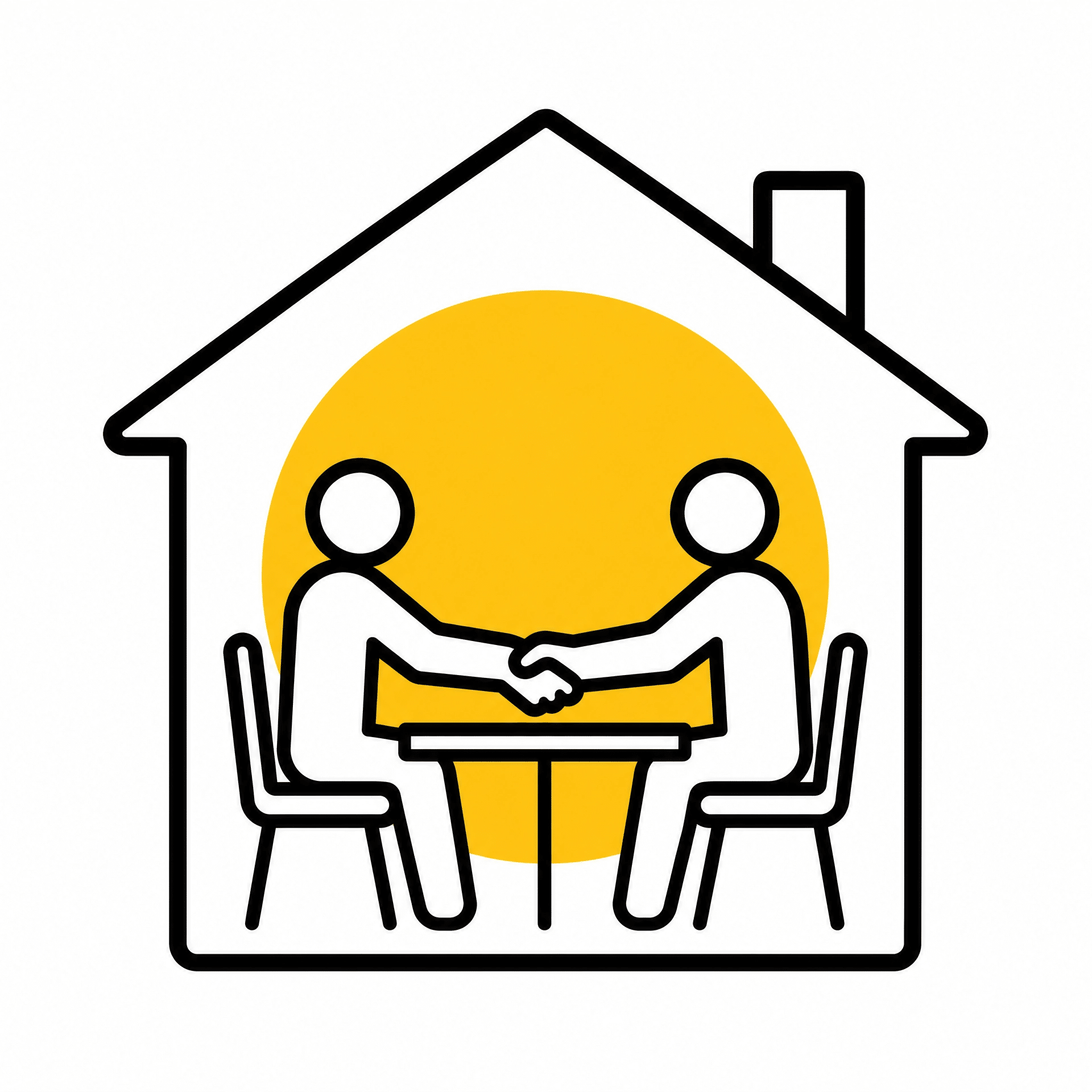 Two people meeting at home, representing personal home-visit support